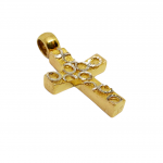 Croce in oro giallo k9 con dettagli in oro bianco (codeDV1692)